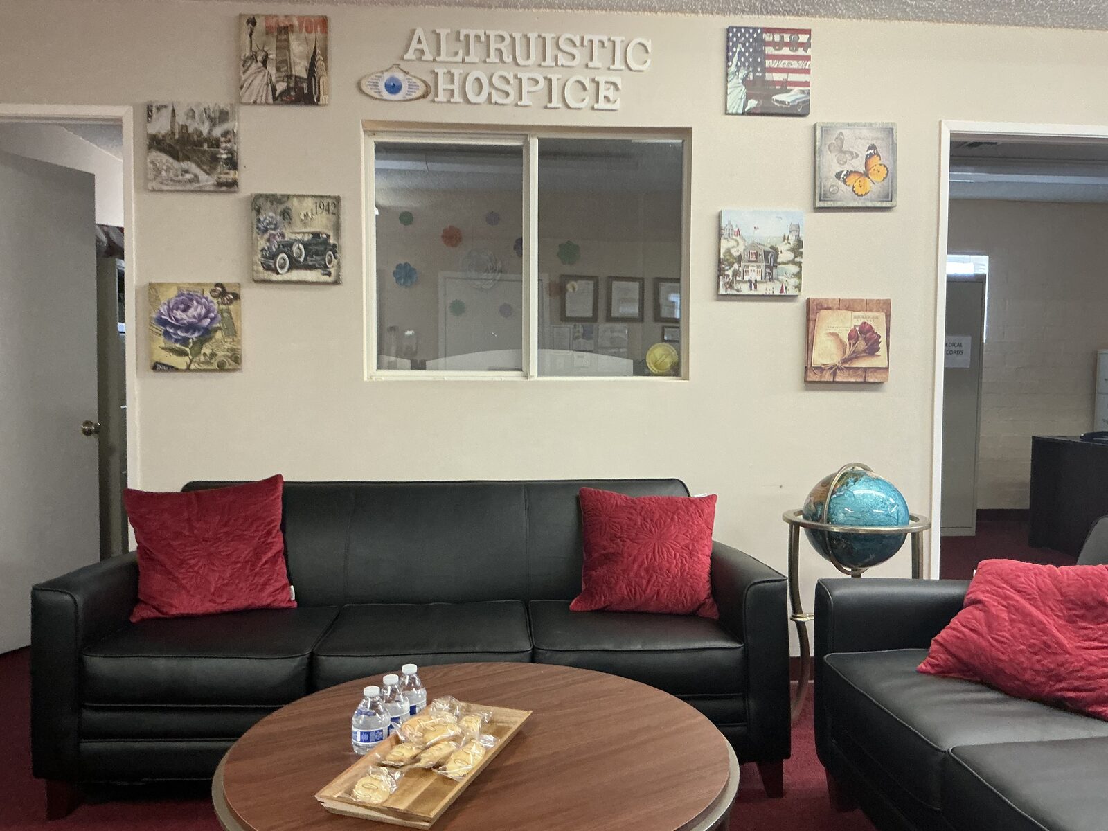The waiting area at Altruistic Hospice, Inc.'s Granada Hills office